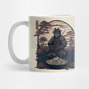 Japanese samurai with a bowl of ramen Mug